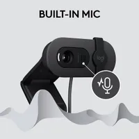 Caméra Web HD intégrale 1080p Brio 100 de Logitech avec microphone intégré - Graphite