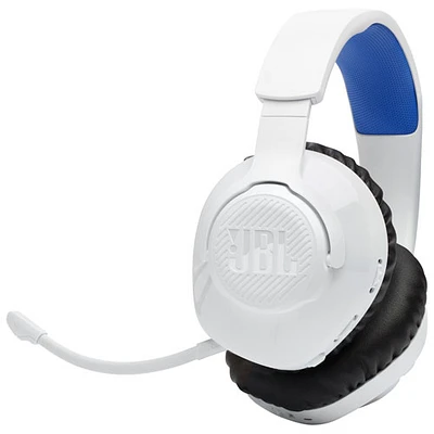 JBL Quantum 360P Wireless Gaming Headset - White/Blue