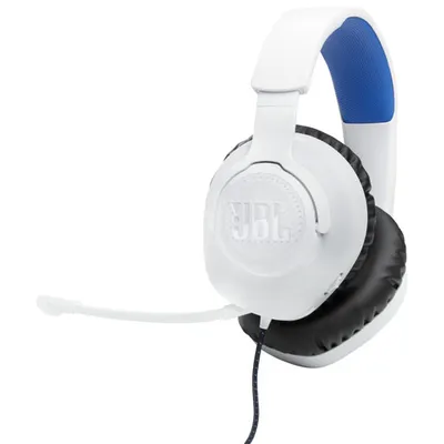 Casque de jeu Quantum 100P de JBL - Blanc/Bleu