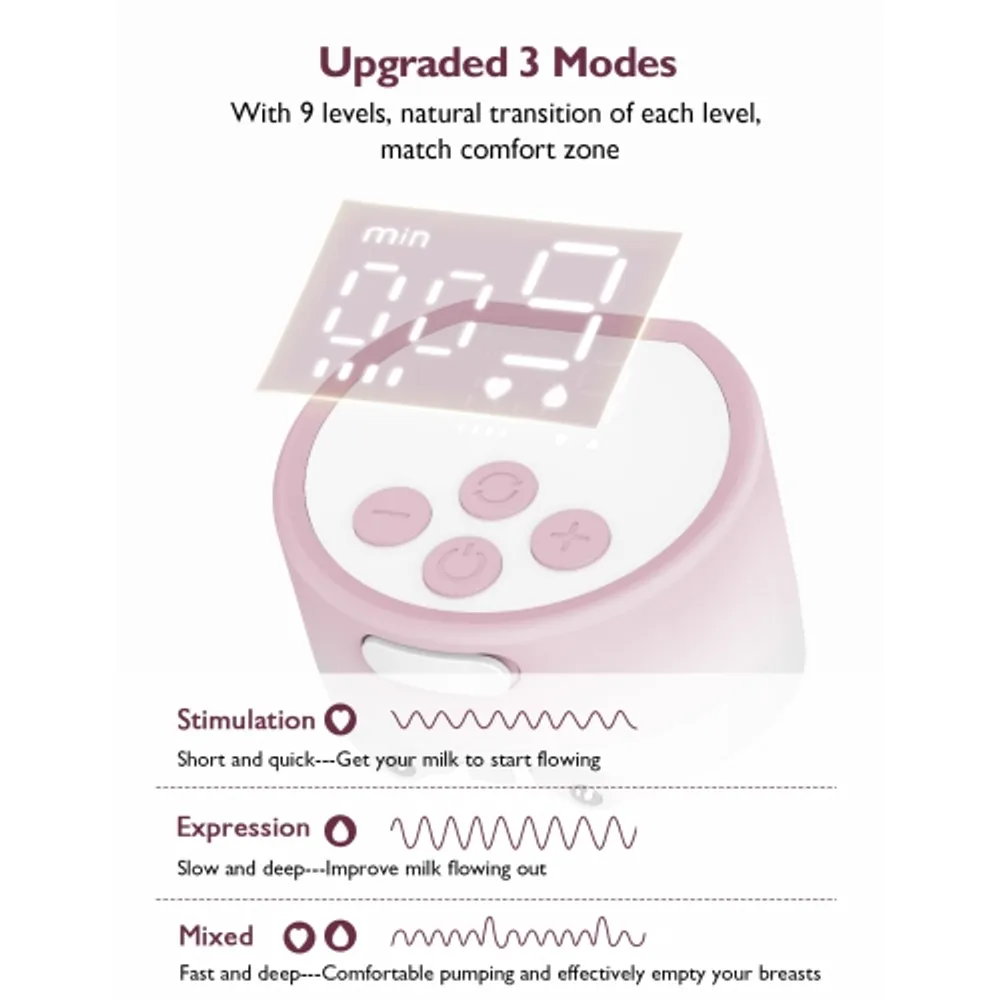 Momcozy S12 Pro Hands-Free Breast Pump Wearable Double Wireless 9 levels  -C3