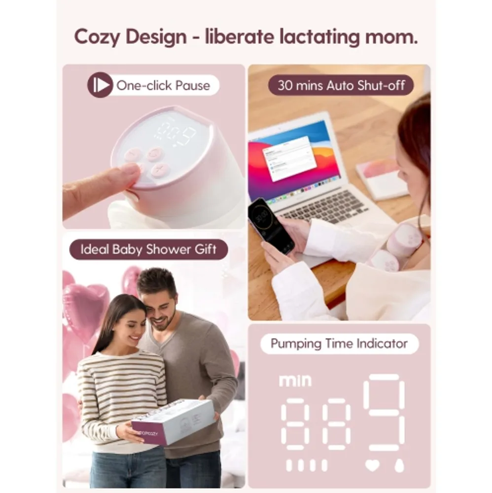 Momcozy S9 Pro Wearable Breast Pump, Hands Free Electric Breast Pump of LED  Display 24mm Gray