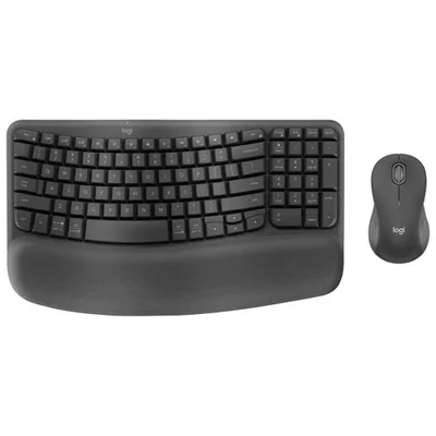 Logitech Wave Keys MK670 Wireless Optical Ergonomic Keyboard & Mouse Combo - Graphite