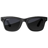 Ray-Ban | Meta Wayfarer Glasses with AI, Photo, Video, Audio & Messaging - Matte Black/Polarized Gradient Graphite - Large