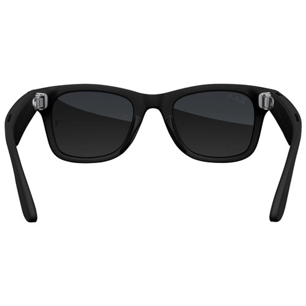 Ray-Ban | Meta Wayfarer Glasses with AI, Photo, Video, Audio & Messaging - Matte Black/Polarized Gradient Graphite - Large