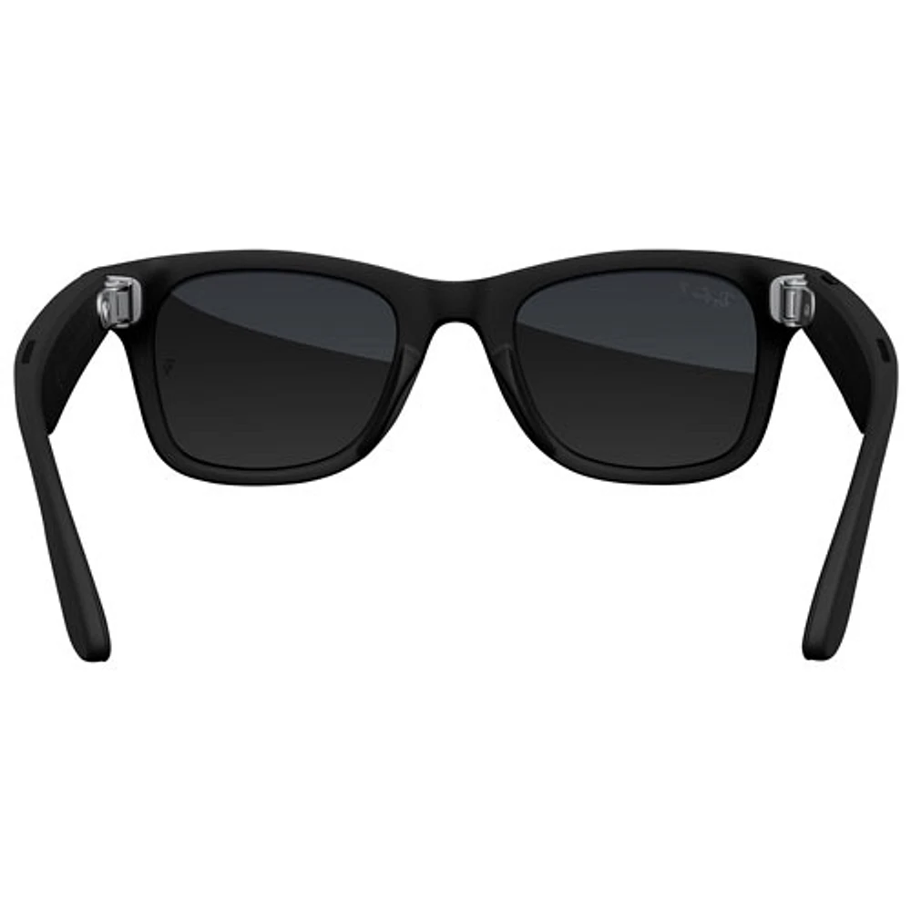 Ray-Ban | Meta Wayfarer Glasses with AI, Photo, Video, Audio & Messaging - Matte Black/Polarized Gradient Graphite - Large