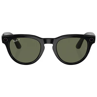 Ray-Ban | Meta Headliner Smart Glasses with AI, Photo, Video, Audio & Messaging - Shiny Black/G-15 Green