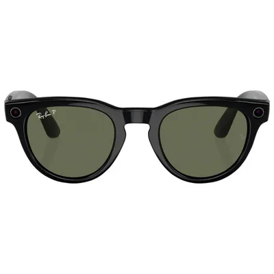 Ray-Ban | Meta Headliner Smart Glasses with Photo, Video & Audio - Shiny Black/G-15 Green