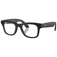 Ray-Ban | Meta Wayfarer Smart Glasses with AI, Photo, Video, Audio & Messaging - Matte Black/Clear to G-15 Green Transitions