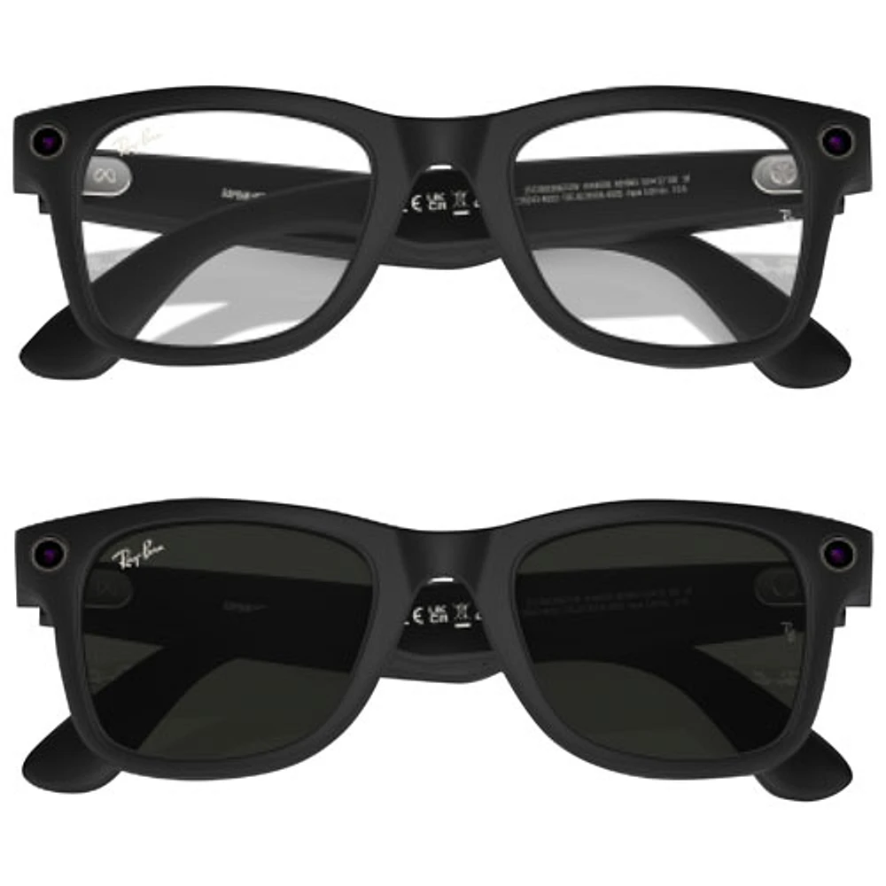 Ray-Ban | Meta Wayfarer Smart Glasses with AI, Photo, Video, Audio & Messaging - Matte Black/Clear to G-15 Green Transitions