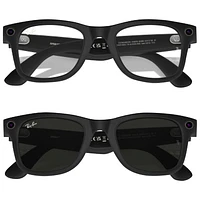 Ray-Ban | Meta Wayfarer Smart Glasses with AI, Photo, Video, Audio & Messaging - Matte Black/Clear to G-15 Green Transitions