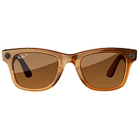 Lunettes Wayfarer de Ray-Ban | Meta avec IA, photo, vidéo, audio et messagerie - Caramel brillant/Brun polarisé