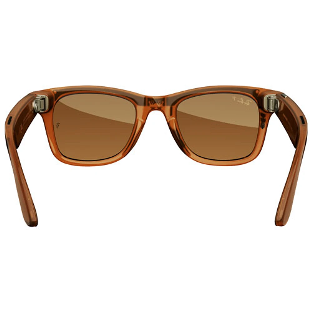 Lunettes Wayfarer de Ray-Ban | Meta avec IA, photo, vidéo, audio et messagerie - Caramel brillant/Brun polarisé