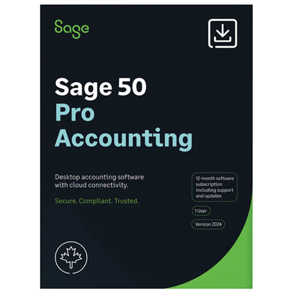 Sage 50 Pro Accounting 2024 (PC) - 1 User - 1 Year - Digital Download