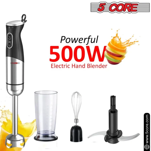 Peach Street Black Immersion Blender 500W with Turbo Mode & Detachable Base  