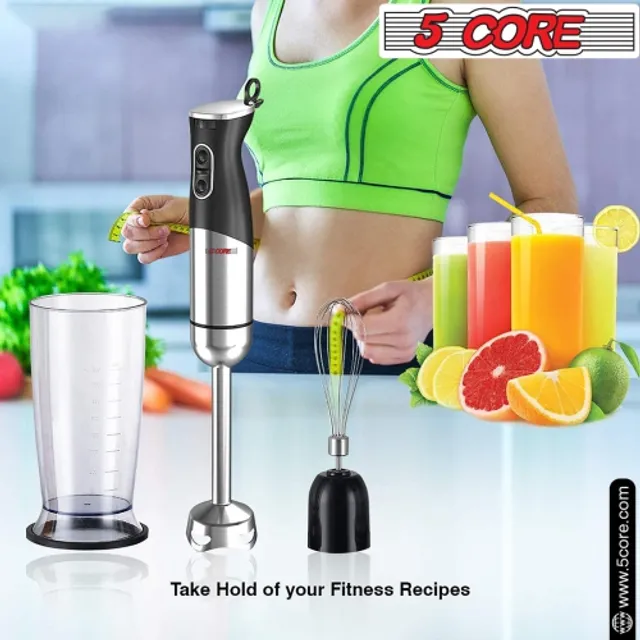 5 CORE Immersion Blender Handheld 1 Piece Red 500W Copper Motor Emulsifier  Blender Multi Purpose Emerson Blenders Premium Small Kitchen Appliances Use  Batidora Electrica