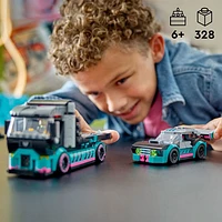 LEGO City : La voiture de course et le camion porte-voitures - 328 pièces (60406)