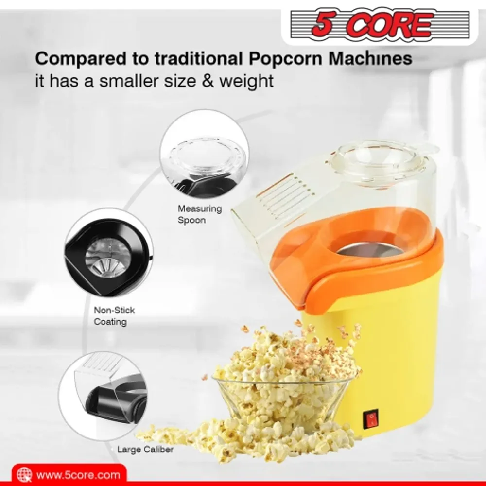 Nostalgia Classic Retro Healthy Hot-Air Tabletop Popcorn Maker, Makes 12  Cups, with Kernel Measuring Scoop