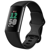 Moniteur activité Charge 6 de Fitbit avec GPS, fréquence cardiaque et sommeil - Obsidienne/Noir
