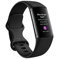 Moniteur activité Charge 6 de Fitbit avec GPS, fréquence cardiaque et sommeil - Obsidienne/Noir