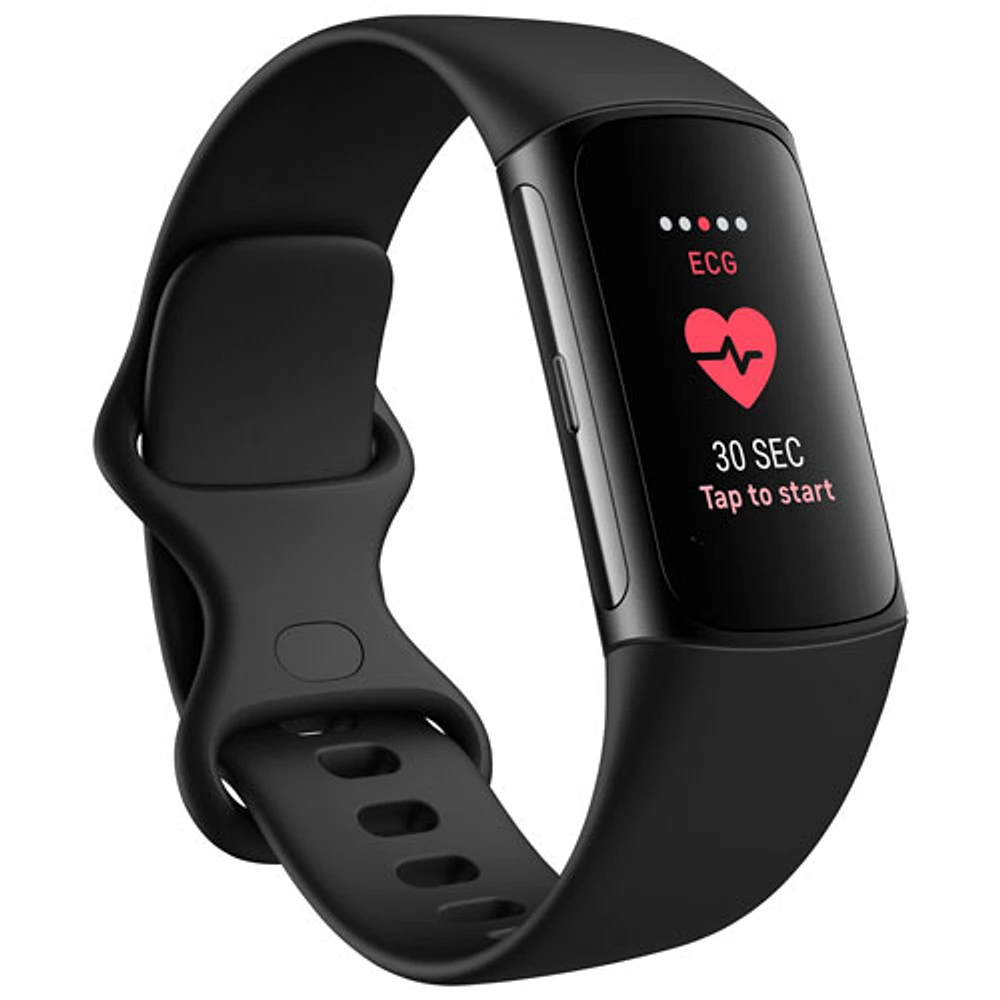 Moniteur activité Charge 6 de Fitbit avec GPS, fréquence cardiaque et sommeil - Obsidienne/Noir