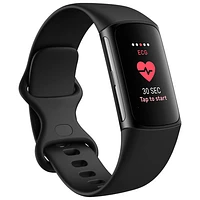Moniteur activité Charge 6 de Fitbit avec GPS, fréquence cardiaque et sommeil - Obsidienne/Noir