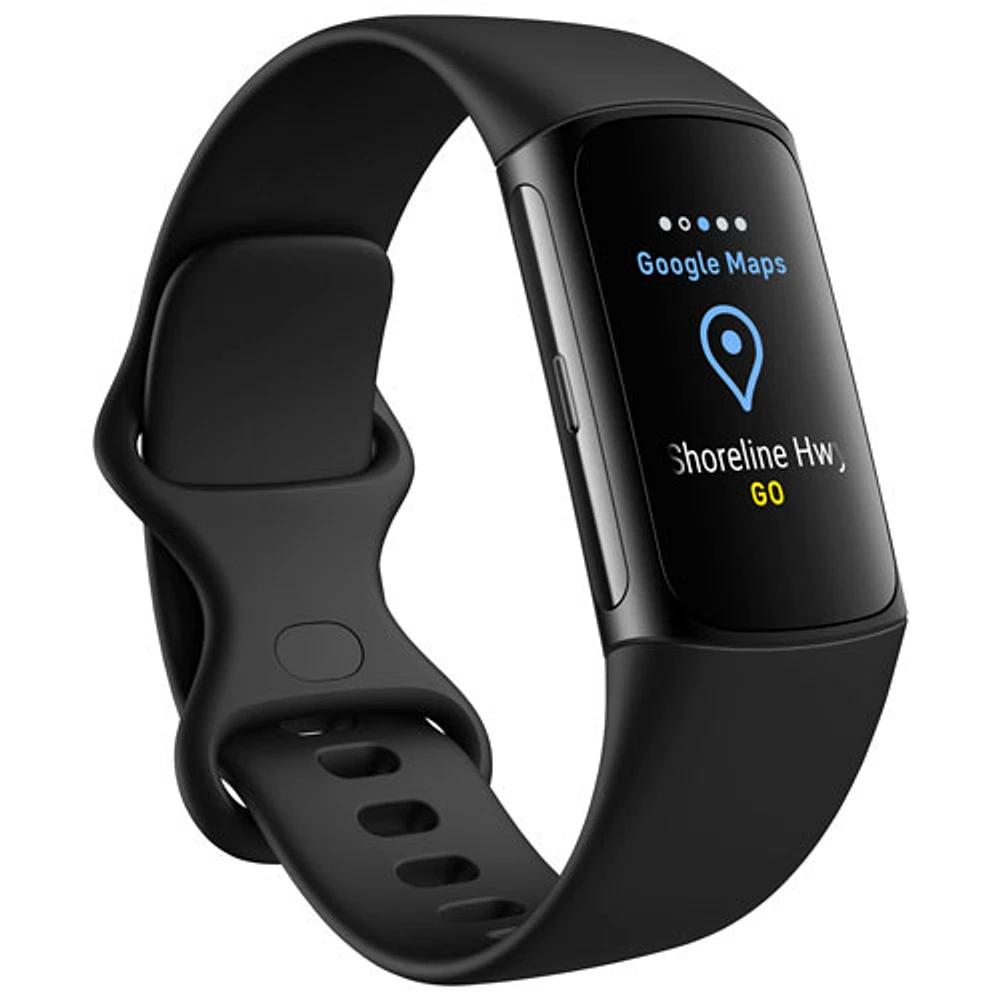Moniteur activité Charge 6 de Fitbit avec GPS, fréquence cardiaque et sommeil - Obsidienne/Noir