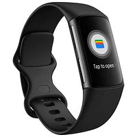 Moniteur activité Charge 6 de Fitbit avec GPS, fréquence cardiaque et sommeil - Obsidienne/Noir