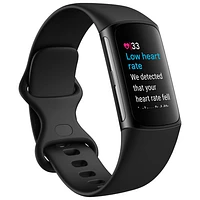 Moniteur activité Charge 6 de Fitbit avec GPS, fréquence cardiaque et sommeil - Obsidienne/Noir