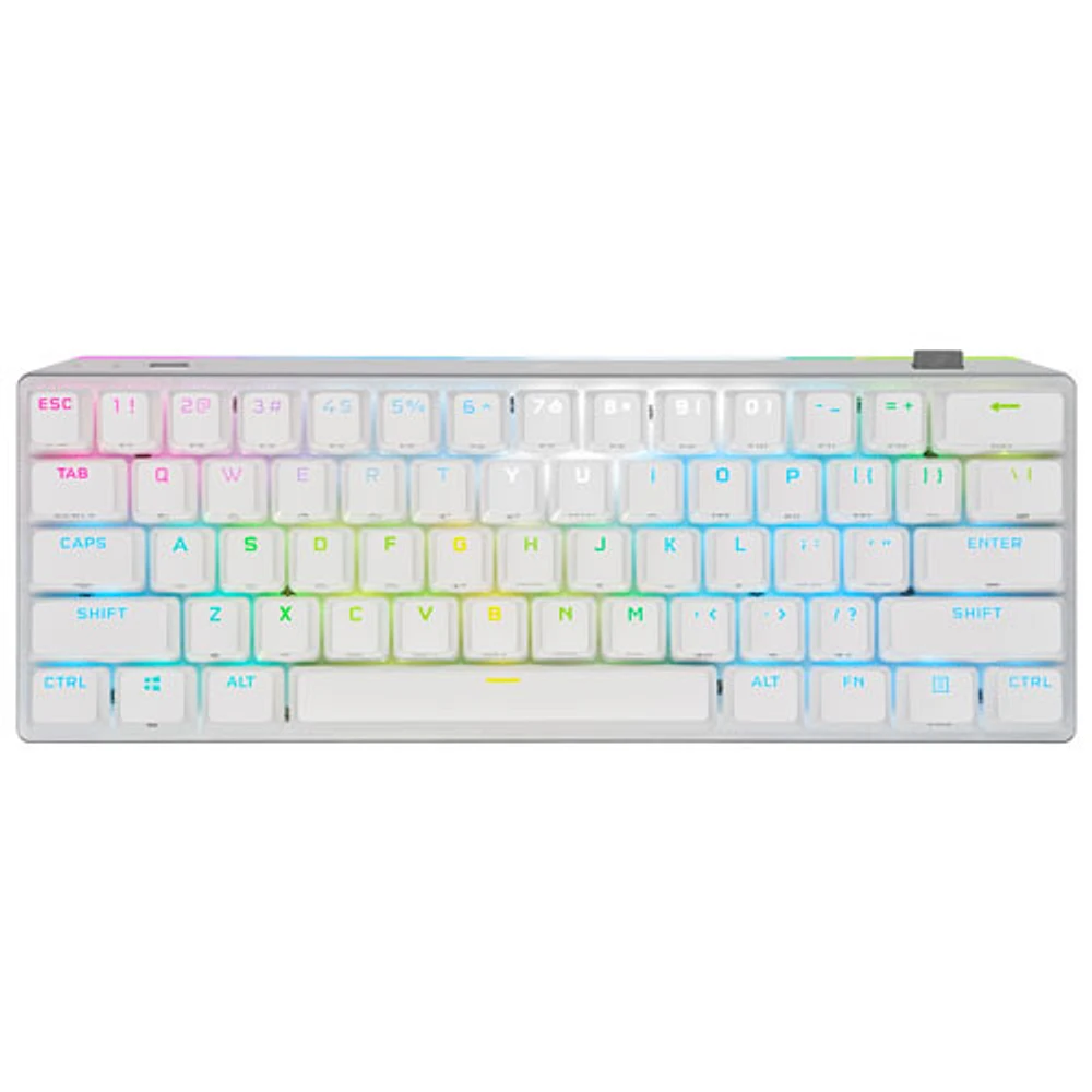 Clavier de jeu mécanique rétroéclairé Bluetooth Cherry Red K70 Pro Mini de Corsair - Blanc