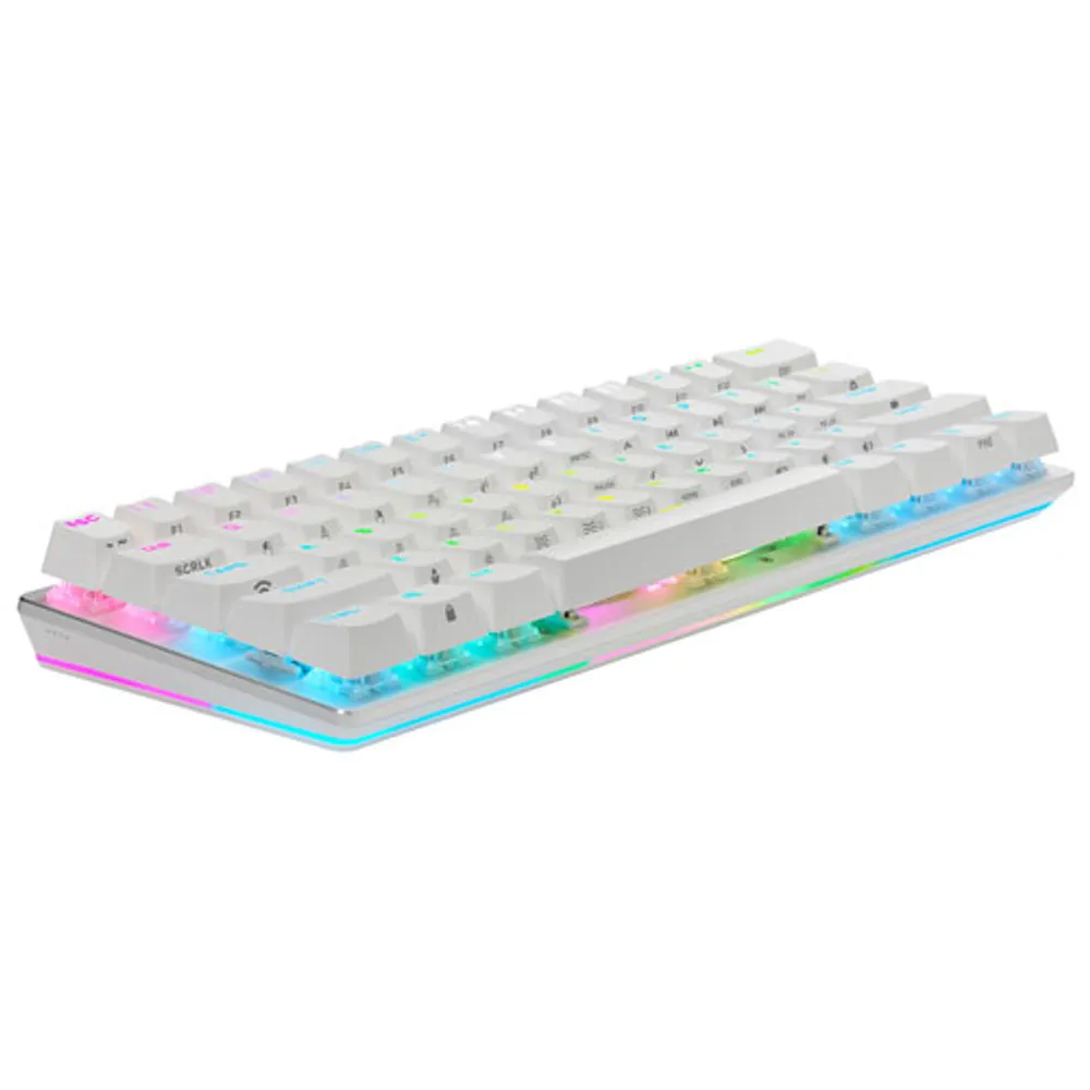 Clavier de jeu mécanique rétroéclairé Bluetooth Cherry Red K70 Pro Mini de Corsair - Blanc