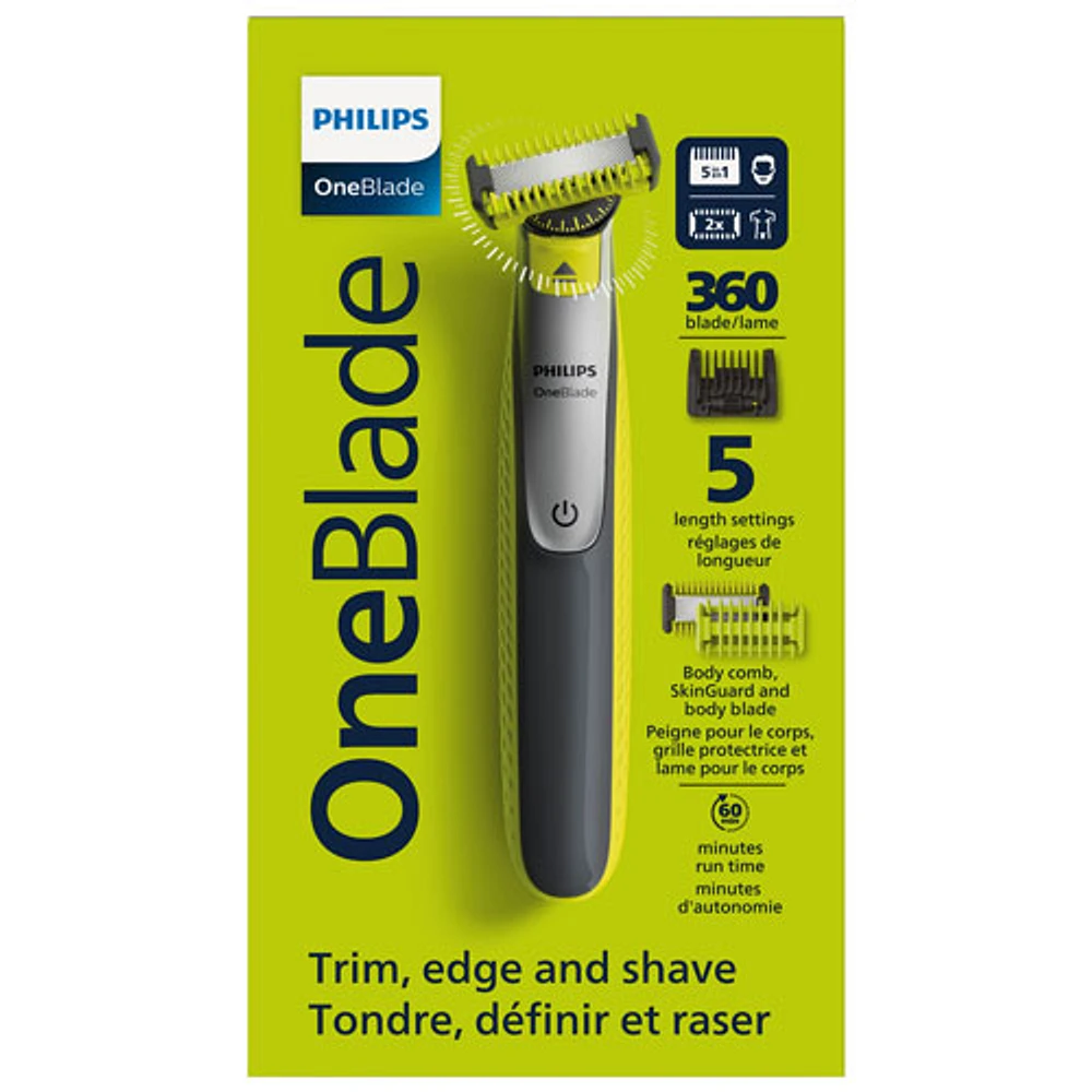 Rasoir/tondeuse pour le visage et le corps/peau humide et sèche OneBlade 360 de Philips (QP2834/20)