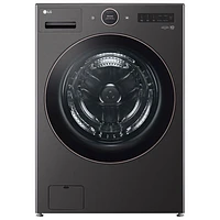 Open Box - LG 5.8 Cu. Ft. High Efficiency Front Load Steam Washer (WM6500HBA) - Black Steel - Scratch & Dent