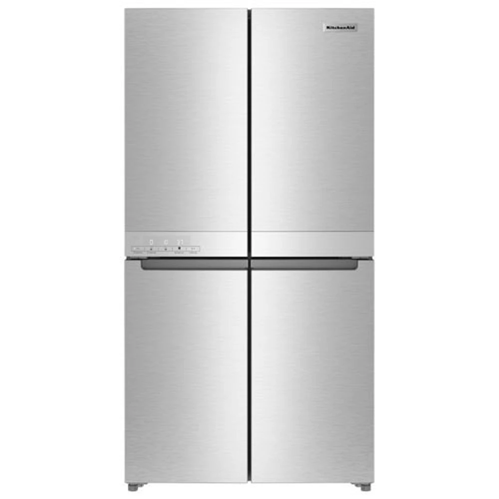 Open Box - KitchenAid 36" 19.4 Cu Ft Counter-Depth French Door Refrigerator (KRQC506MPS) -Metallic Steel -Scratch & Dent