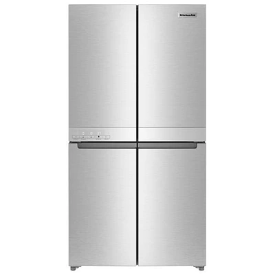 Open Box - KitchenAid 36" 19.4 Cu Ft Counter-Depth French Door Refrigerator (KRQC506MPS) -Metallic Steel -Scratch & Dent