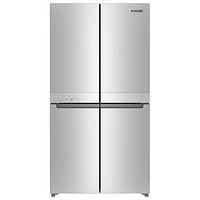 Open Box - KitchenAid 36" 19.4 Cu Ft Counter-Depth French Door Refrigerator (KRQC506MPS) -Metallic Steel -Scratch & Dent