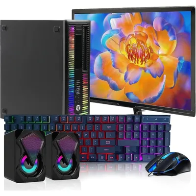  HP RGB Gaming Desktop Computer, Intel Quad Core I5-6500 up to  3.6GHz, GeForce GT 1030 2G, 32GB DDR4, 1T SSD, RGB Keyboard & Mouse, 600M  WiFi & Bluetooth, Win 10 Pro (
