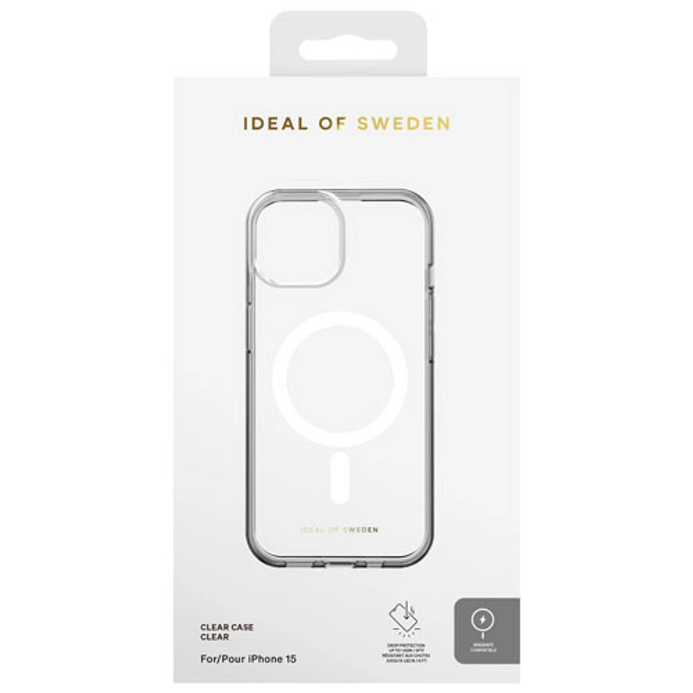 Étui rigide ajusté d'Ideal of Sweden avec MagSafe pour iPhone 15 - Transparent