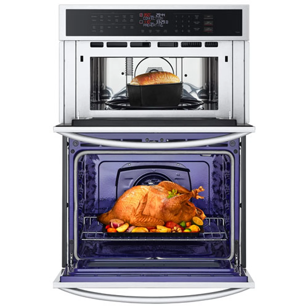 LG 30" Fan Convection Electric Combination Wall Oven (WCEP6423F) - Smudge Resistant Stainless Steel