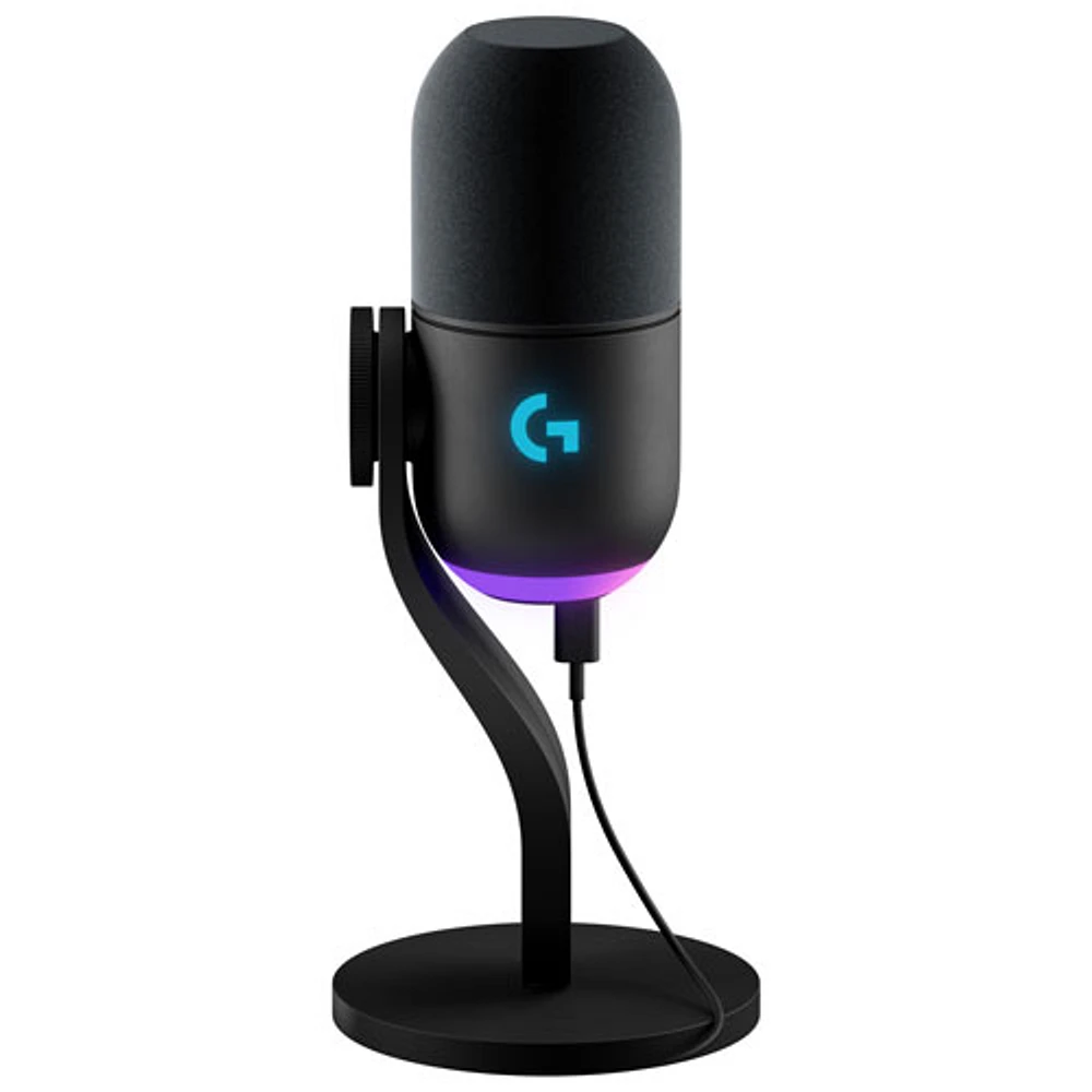 Microphone de jeu USB Yeti GX à éclairage RVB LIGHTSYNC de Logitech - Noir