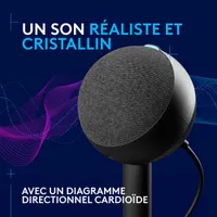 Microphone de jeu USB Yeti Orb à condensateur avec éclairage RVB LIGHTSYNC de Logitech - Noir