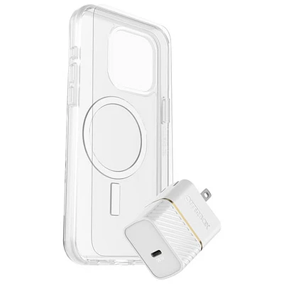 Étui rigide ajusté Symmetry d'OtterBox pour iPhone 15 Pro Max avec trousse de protection et d'alimentation