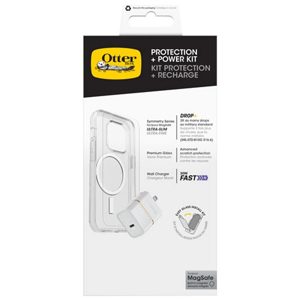 Étui rigide ajusté Symmetry d'OtterBox pour iPhone 15 Pro Max avec trousse de protection et d'alimentation