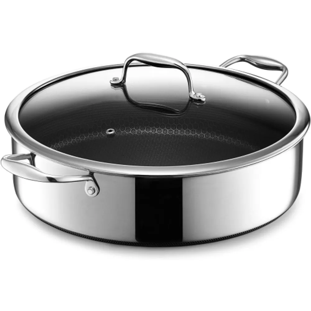 HexClad 12 Inch Hybrid Nonstick Wok, Dishwasher and Oven Friendly,  Compatible with All Cooktops