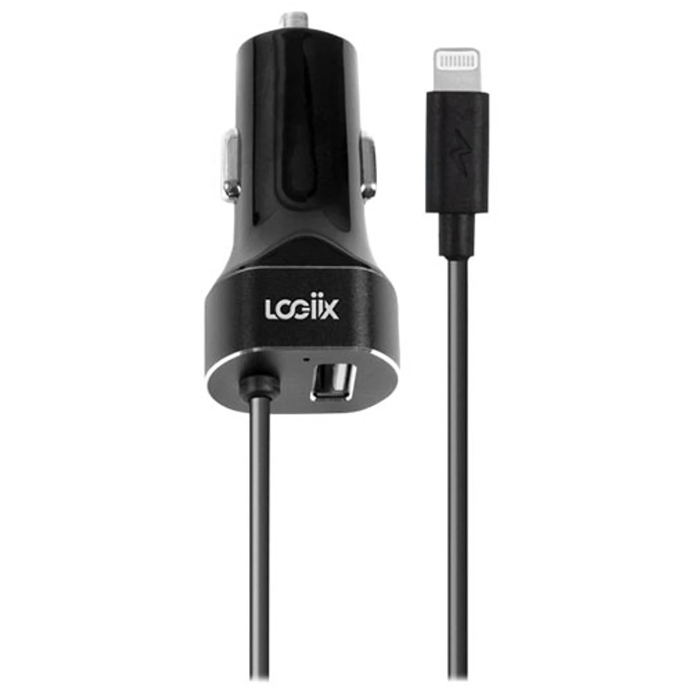 Chargeur pour l'auto USB-A de 25 W Power Lite Jolt de LOGiiX avec câble USB-C à Lightning