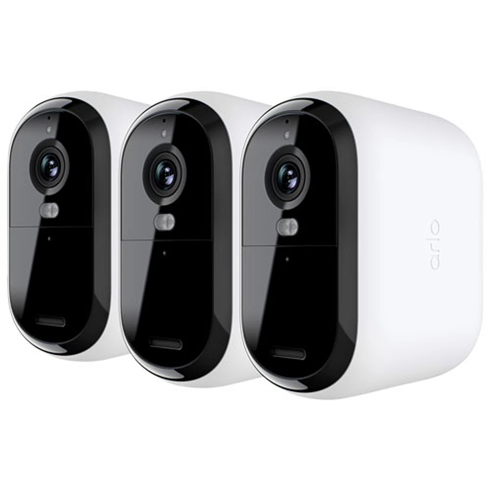 Caméra de surveillance d'intérieur/d'extérieur sans fil 2K Essential XL (2e génération) d'Arlo - Ensemble de 3 - Blanc