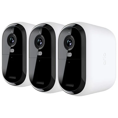 Caméra de surveillance d'intérieur/d'extérieur sans fil 2K Essential XL (2e génération) d'Arlo - Ensemble de 3 - Blanc