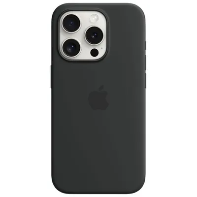 Apple Silicone Fitted Soft Shell Case with MagSafe for iPhone 15 Pro - Black