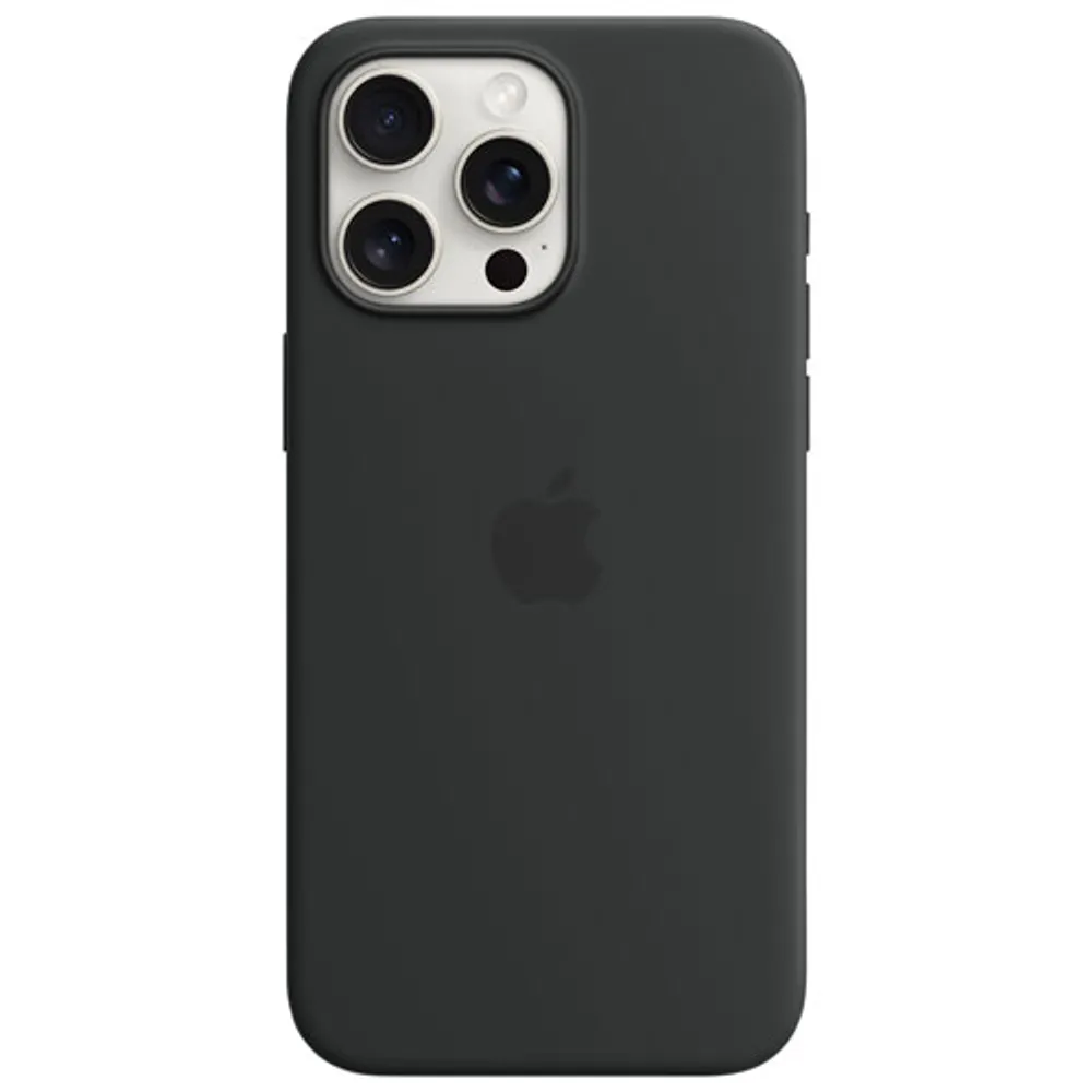 Apple Silicone Fitted Soft Shell Case with MagSafe for iPhone 15 Pro Max - Black