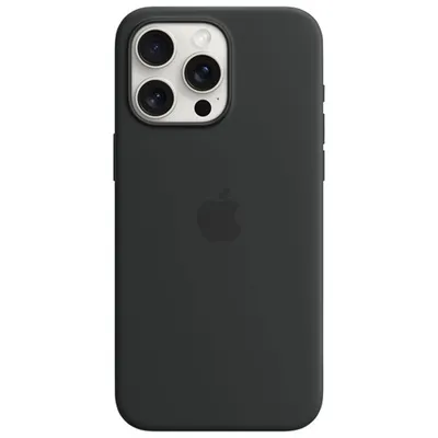 Apple Silicone Fitted Soft Shell Case with MagSafe for iPhone 15 Pro Max - Black