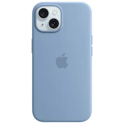 Apple Silicone Fitted Soft Shell Case with MagSafe for iPhone 15 - Winter Blue